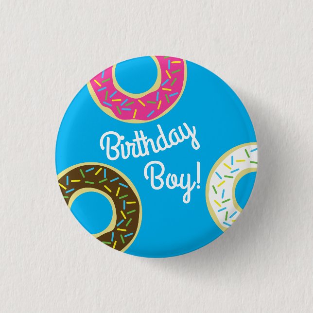 Donut Birthday Party Button (Vorderseite)