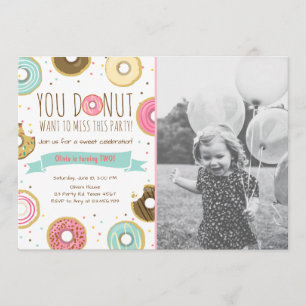 Donut Birthday Party Einladung Donut will zu verpa