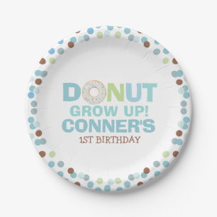 Donut Birthday Party Paper Plate 7" Donut aufwachs Pappteller