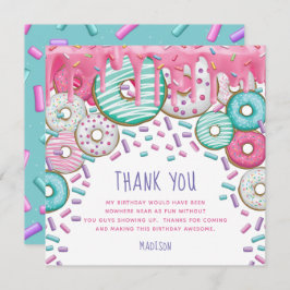 Donut Birthday Sprinkles Niedlich Dankeskarte