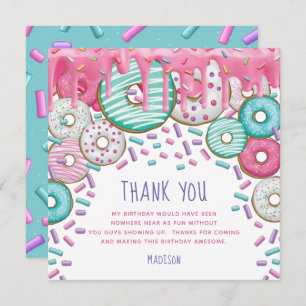 Donut Birthday Sprinkles Niedlich Dankeskarte