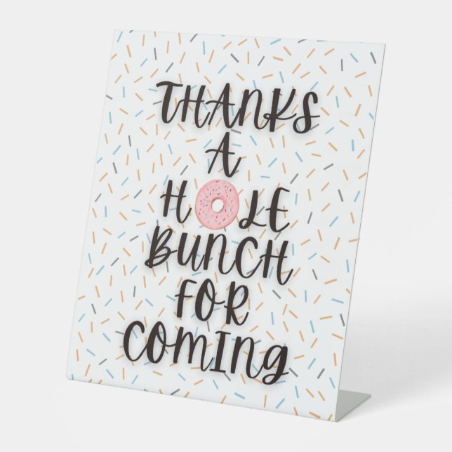 Donut Birthday Table Pedestal-Zeichen Sockelschild (Vorderseite)