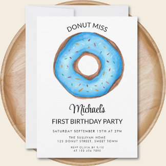 Donut Boys erste Geburtstagsparty Einladung