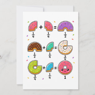 Donut-Brüche Lernspaß Mathe Humor Einladung