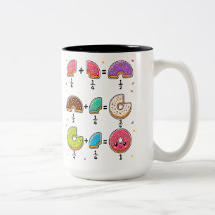 Donut-Brüche Lernspaß Mathe Humor Zweifarbige Tasse