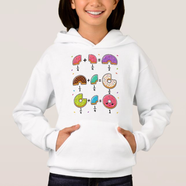 Donut-Bruchrechnen-Lern-Math-Humor Hoodie (Vorderseite)