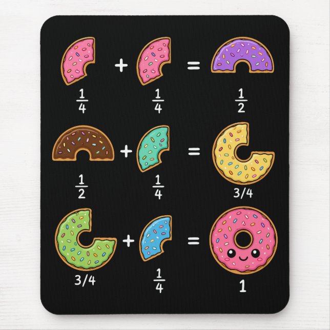 Donut-Bruchrechnen-Lern-Math-Humor Mousepad (Vorne)