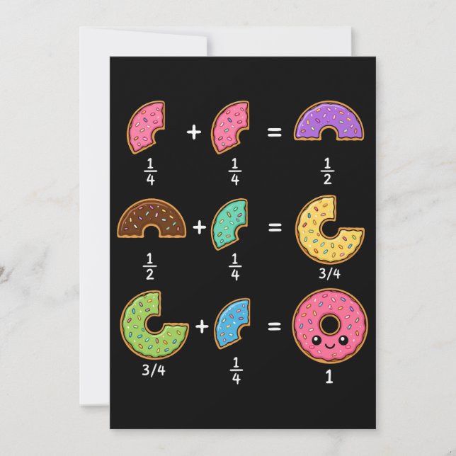Donut-Bruchrechnen-Math-Humor Einladung (Vorderseite)