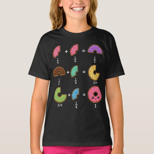 Donut-Bruchrechnen-Math-Humor T-Shirt (Vorderseite)