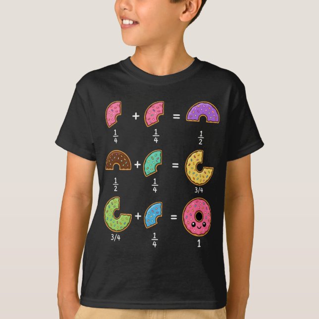 Donut-Bruchrechnen-Math-Humor T-Shirt (Vorderseite)