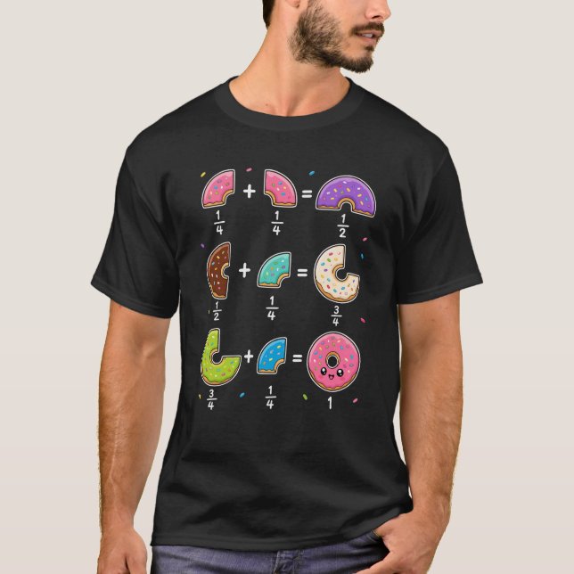 Donut-Bruchrechnen-Math-Humor T-Shirt (Vorderseite)