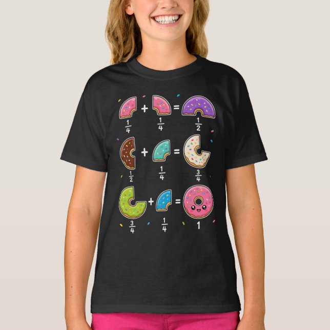 Donut-Bruchrechnen-Math-Humor T-Shirt (Vorderseite)