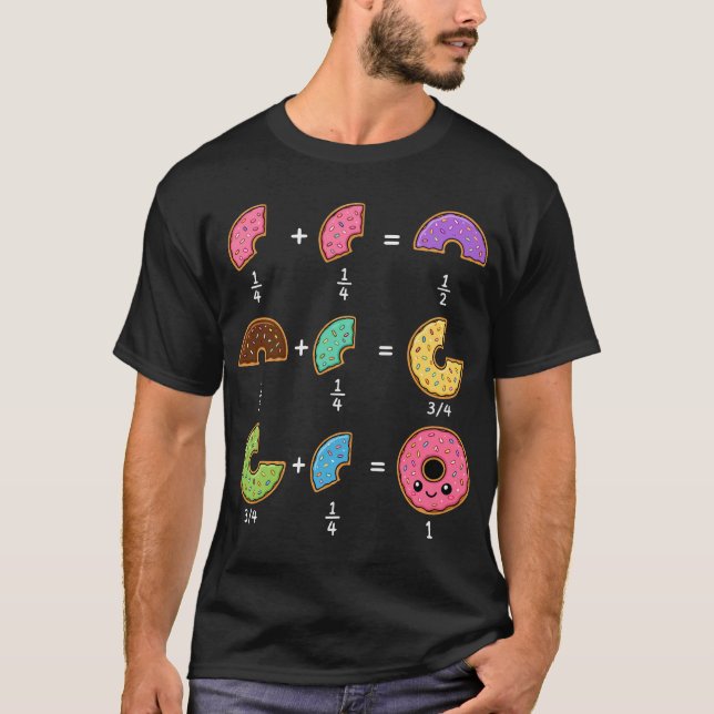 Donut-Bruchrechnen-Math-Humor T-Shirt (Vorderseite)