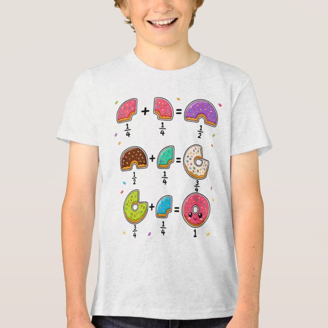 Donut-Bruchrechnen-Math-Humor Tri-Blend Shirt (Vorderseite)