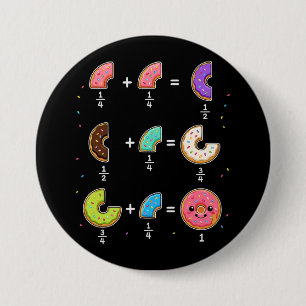 Donut-Bruchrechnen-Mathematik-Humor Button