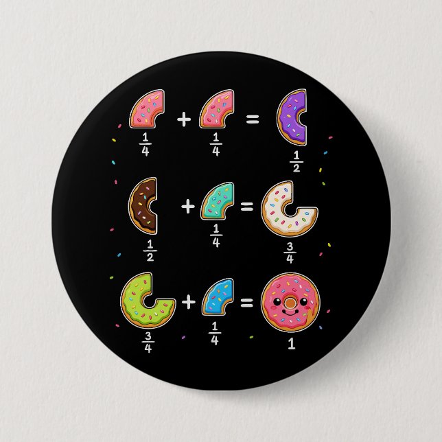 Donut-Bruchrechnen-Mathematik-Humor Button (Vorderseite)