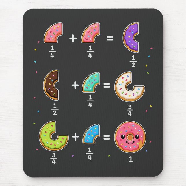 Donut-Bruchrechnen-Mathematik-Humor Mousepad (Vorne)