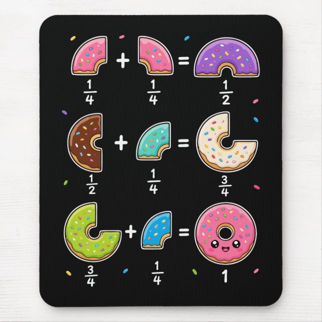 Donut-Bruchrechnen-Mathematik-Humor Mousepad (Vorne)