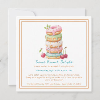 Donut Brunch Einladung farbenfrohe Konditorei Ansa