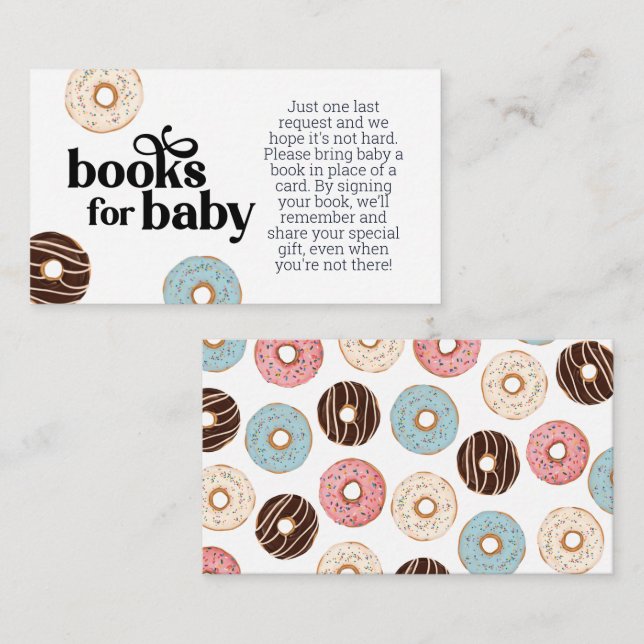 Donut-Bücher für die Babyverpackungskarte Begleitkarte (Vorne/Hinten)