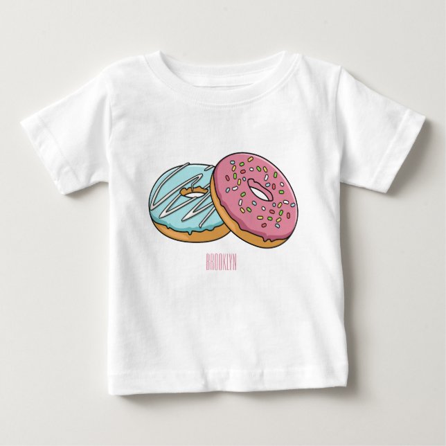 Donut-Cartoon-Abbildung Baby T-shirt (Vorderseite)
