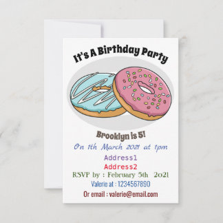 Donut-Cartoon-Abbildung Einladung
