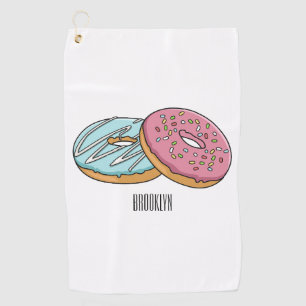Donut-Cartoon-Abbildung Golfhandtuch