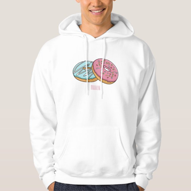 Donut-Cartoon-Abbildung Hoodie (Vorderseite)