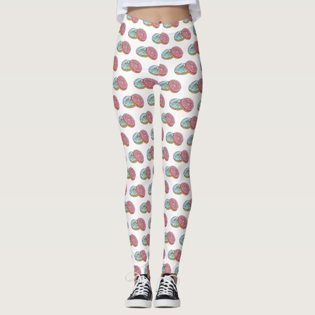 Donut-Cartoon-Abbildung Leggings (Vorderseite)