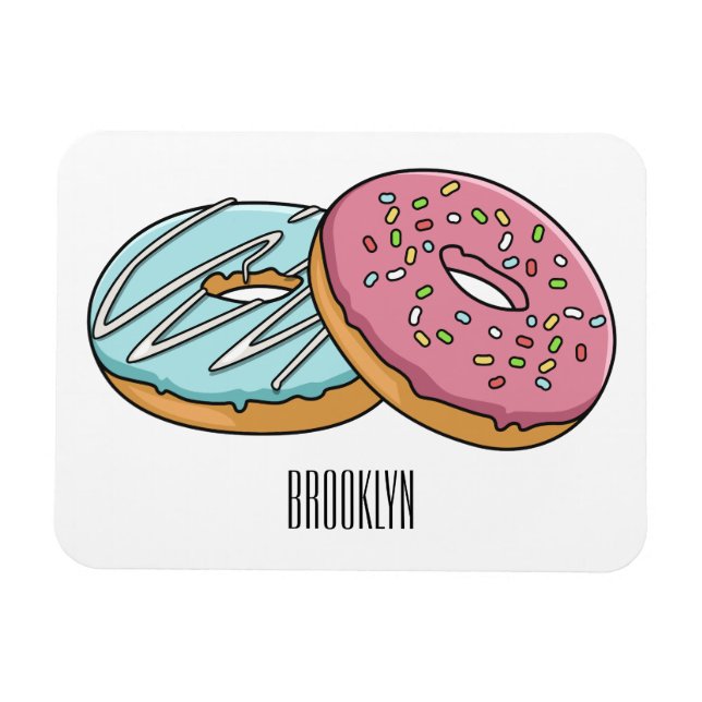 Donut-Cartoon-Abbildung Magnet (Horizontal)