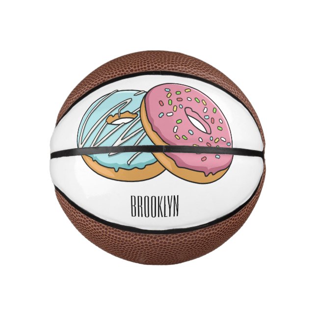 Donut-Cartoon-Abbildung Mini Basketball (Vorderseite)