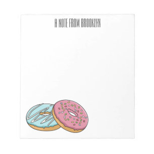 Donut-Cartoon-Abbildung Notizblock