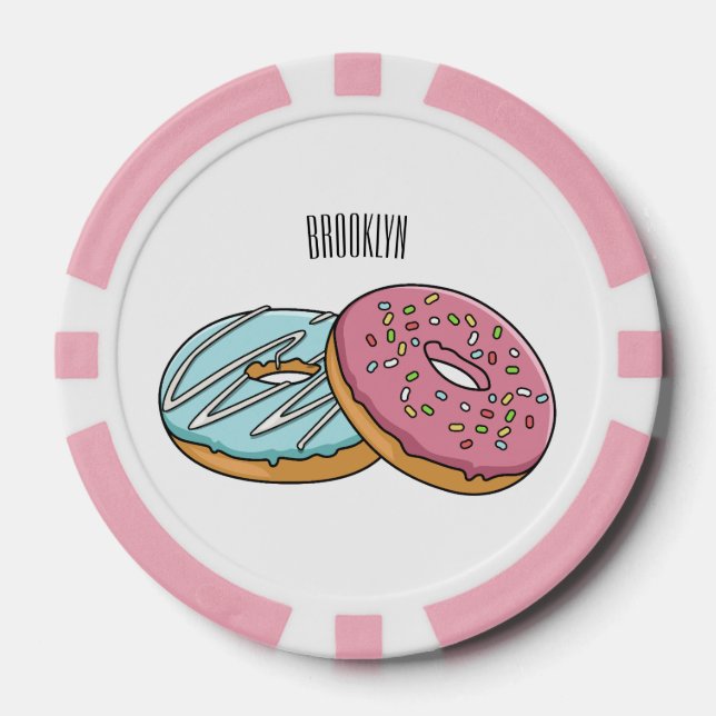 Donut-Cartoon-Abbildung Pokerchips (Vorderseite)