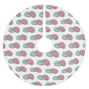 Donut-Cartoon-Abbildung Polyester Weihnachtsbaumdecke