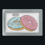Donut-Cartoon-Abbildung Rechteckige Gürtelschnalle<br><div class="desc">Donut-Cartoon-Abbildung</div>