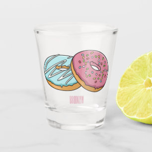 Donut-Cartoon-Abbildung Schnapsglas