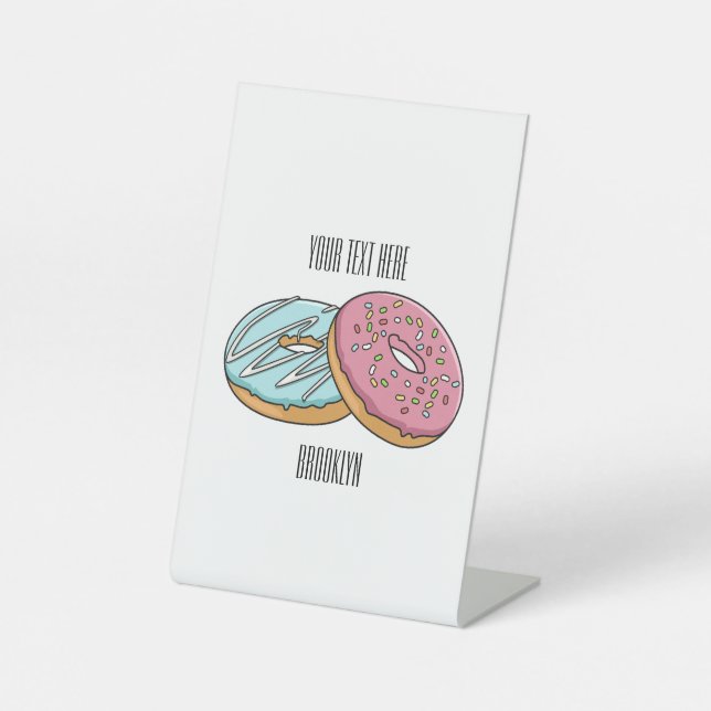 Donut-Cartoon-Abbildung Sockelschild (Vorderseite)