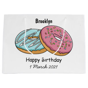 Donut-Cartoon-Illustration Große Geschenktüte