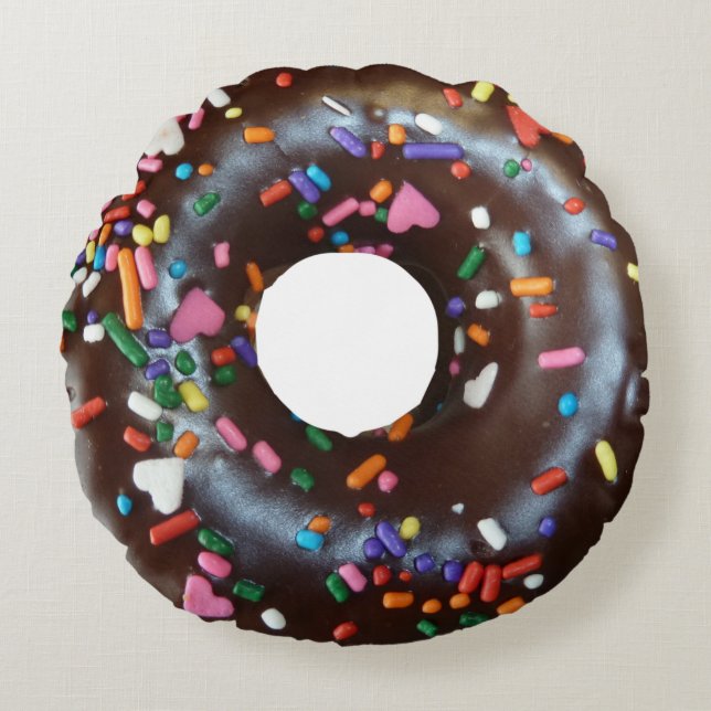 Donut Chocolate Sprinkles Rundes Kissen (Vorderseite)