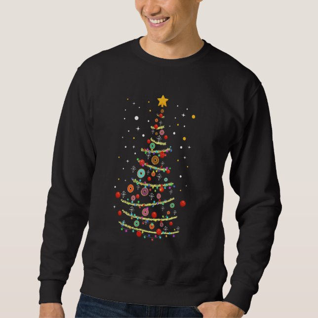 Donut Christmas Tree Doughnut Dessert Party Fast F Sweatshirt (Vorderseite)