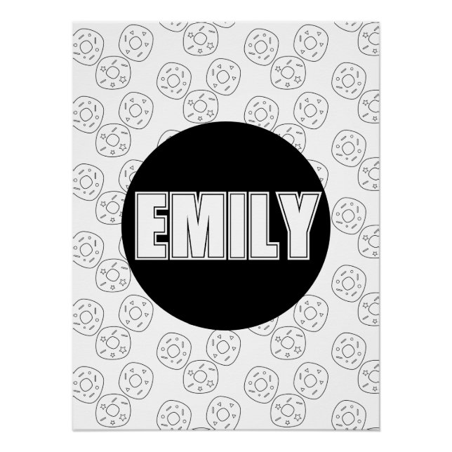 Donut Coloring Name Poster (Vorderseite)