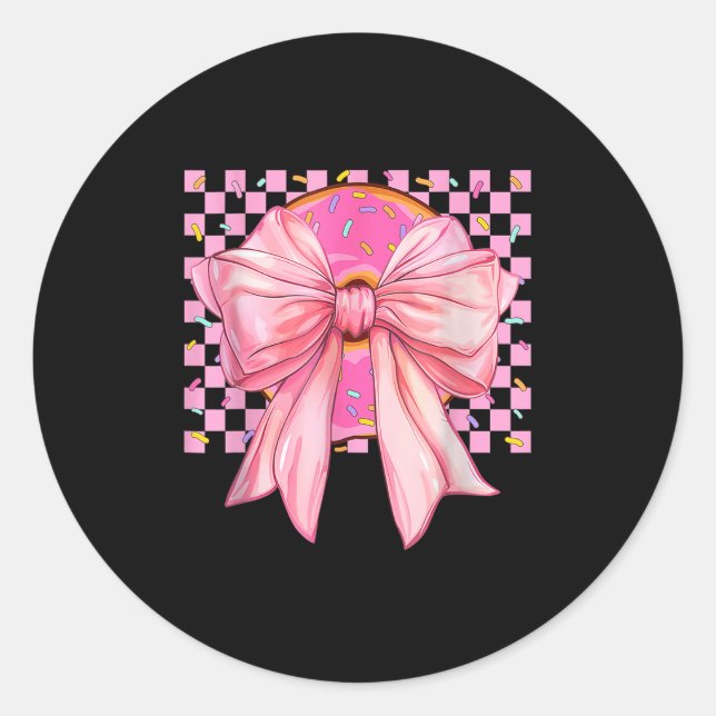 Donut Coquette Bow Funny Girls - Frauen verschenke Runder Aufkleber (Vorderseite)