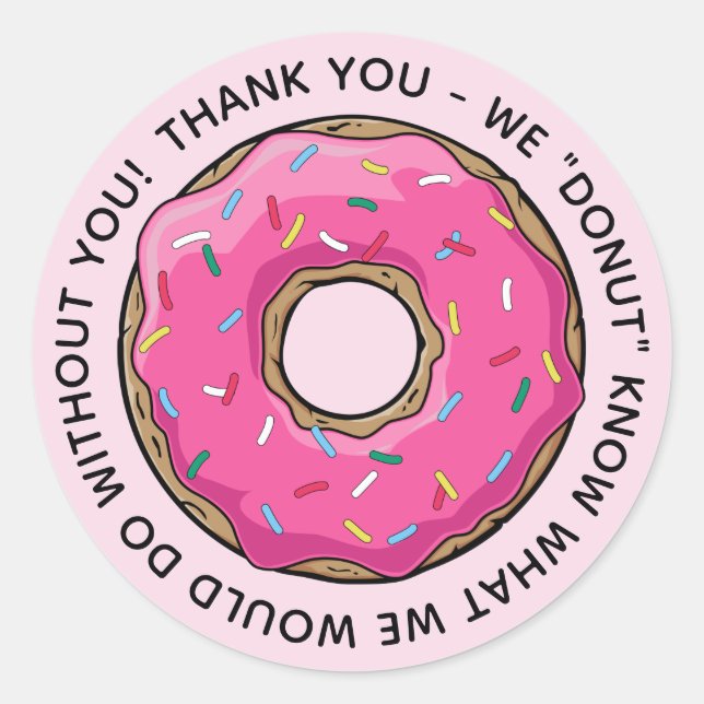 DONUT danke Ihnen Lehrer Runder Aufkleber (Vorderseite)