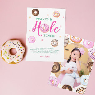 Donut dankt einem Haufen Loch Foto Geburtstags Dan Dankeskarte