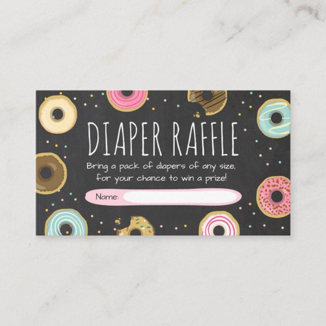 Donut Diaper Raffekarte Doughnut Sprinkle Diapers Begleitkarte (Vorderseite)