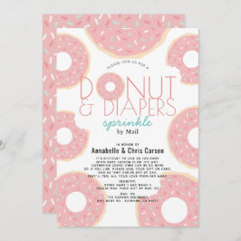 Donut & Diapers Sprinkle Pink Baby Dusche per Mail Einladung
