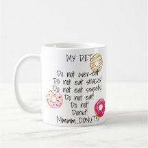 Donut Diet Funny Humour Doughnut Snack Food