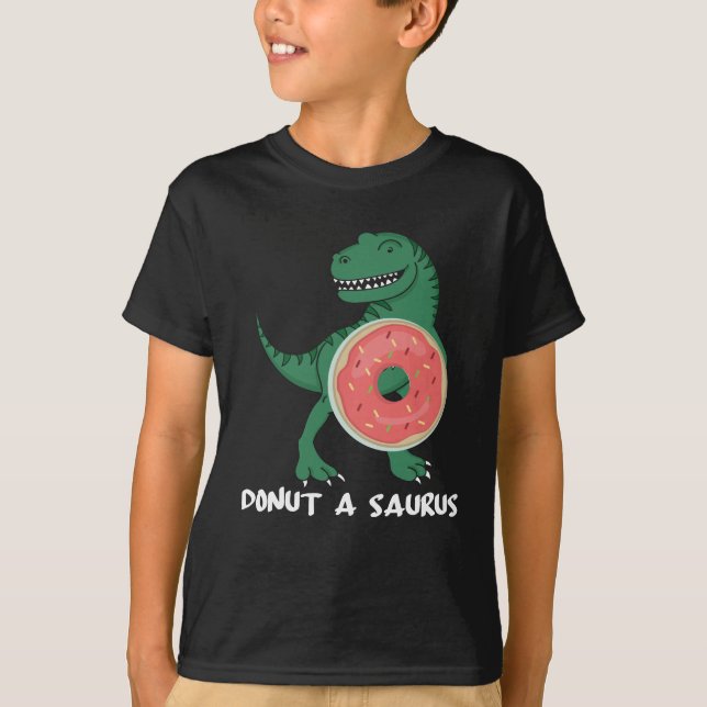Donut Dinosaurier Feinschmecker Dino Lover T-Shirt (Vorderseite)