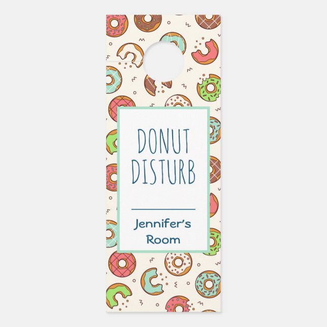 DoNut Disturb Funny Pun Donut Pattern Türanhänger (Vorderseite)