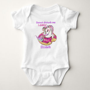 Donut Disturb Me I Chillin Baby Unicorn Geschenk Baby Strampler